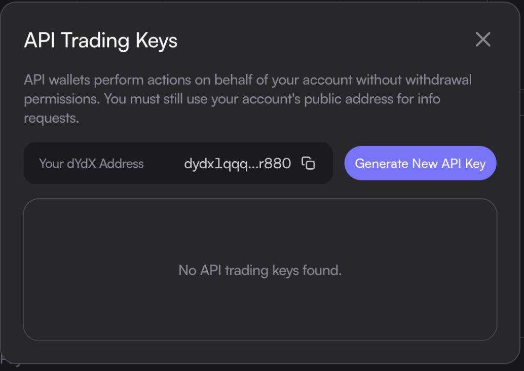 Setup Permissioned API Key